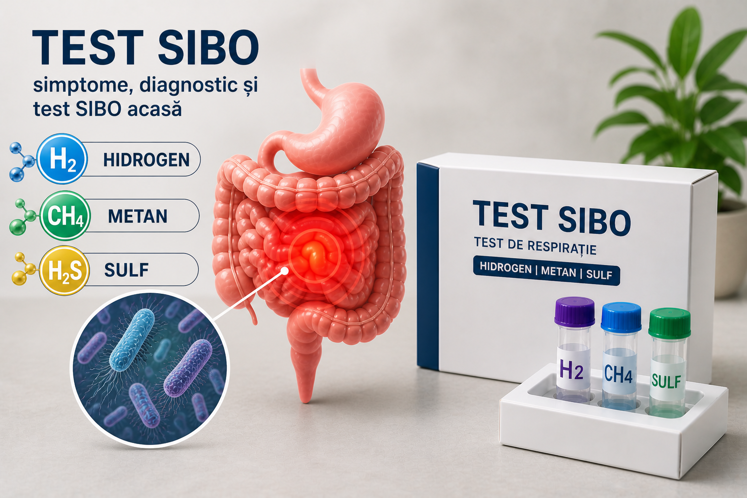 Test SIBO: simptome, diagnostic și test SIBO acasă (hidrogen, metan, s ...